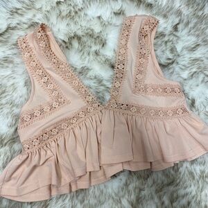 Pink Lace Crop Top